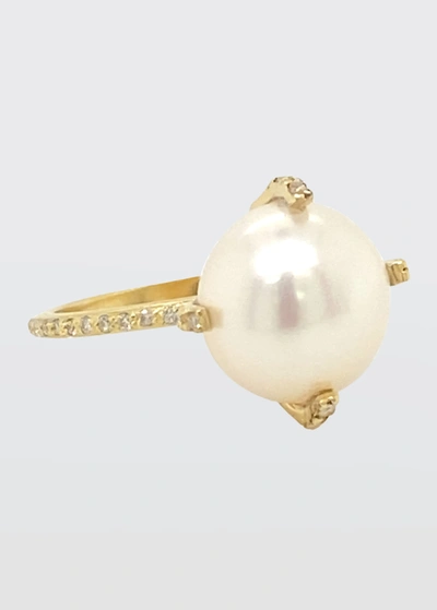 Shop Armenta Sueno Pave Diamond Prong-set Pearl Ring