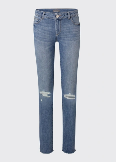 Shop Dl Premium Denim Girl's Chloe Skinny Distressed Denim Jeans In Gulfstream