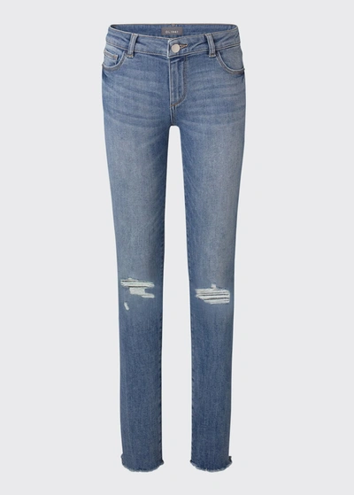 Shop Dl Premium Denim Girl's Chloe Skinny Distressed Denim Jeans In Gulfstream