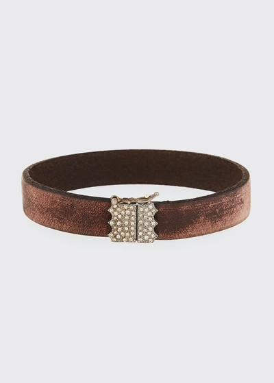 Shop Armenta New World Diamond & Leather Bracelet In Silver