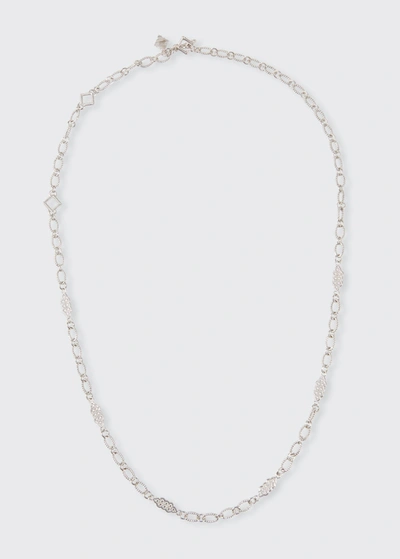 Shop Armenta New World Oval-link Scroll Necklace In Silver