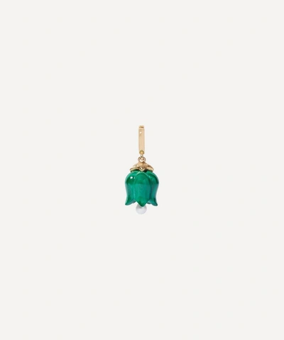 Annoushka 18ct Gold Malachite And Pearl Tulip Charm In Gold