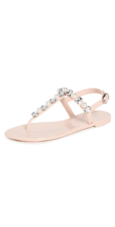 Shop Stuart Weitzman Goldie Crystal Jelly Sandals In Poudre