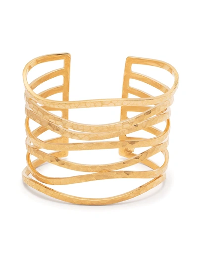 Shop Dower & Hall Nomad Undulating 50mm Cuff In Gold