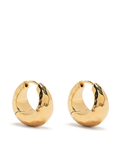 Shop Dower & Hall Chunky Tapered Nomad Huggie Hoops In Gold