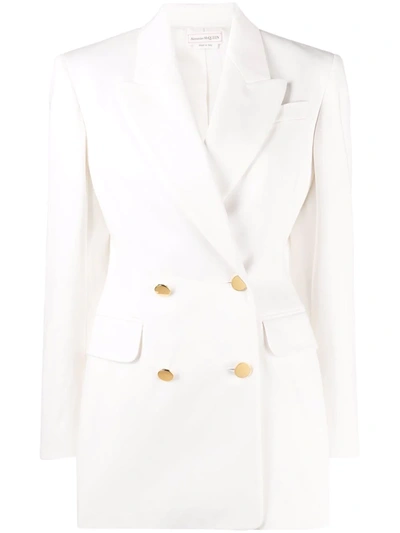Alexander Mcqueen Women's Double-breasted Jacket In White