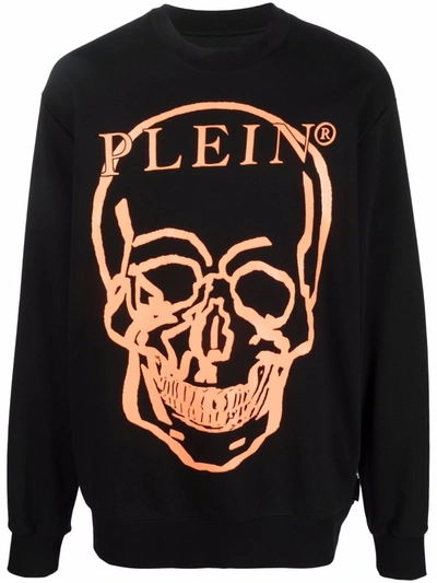 Shop Philipp Plein Logo-print Long-sleeve Sweatshirt In Black