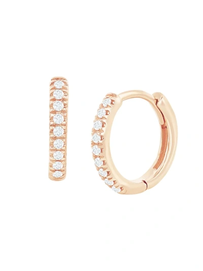 Shop Nephora Women's 14k Rose Gold & 0.06 Tcw Diamond Huggie Earrings