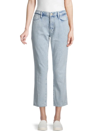 Shop Frame Women's Le High Straight Cropped Jeans In Whisper
