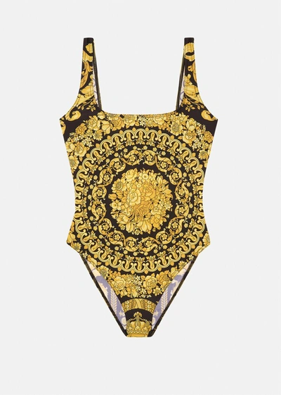 Versace Barocco Classico One Piece Swimsuit In Print