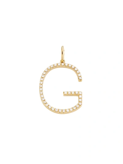 Shop Saks Fifth Avenue Women's 14k Yellow Gold & Diamond Pavé Initial Charm In Initial G