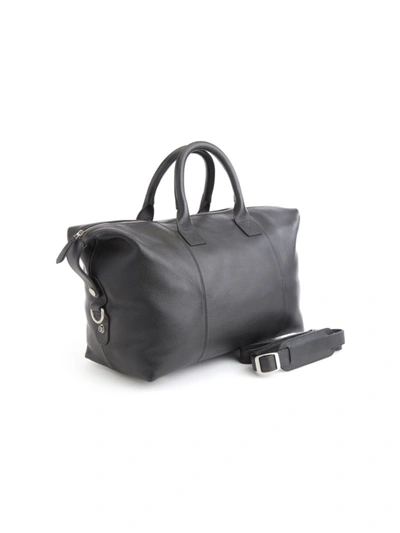Shop Royce Small Pebble Grain Duffel Bag In Black