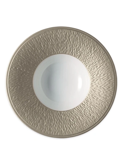 Shop Raynaud Minéral Irisé Rimmed Soup Plate In Warm Grey
