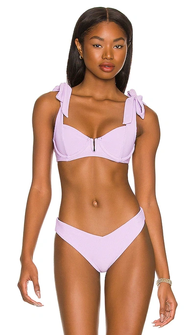 Shop Beach Riot Blair Bikini Top In Lavender