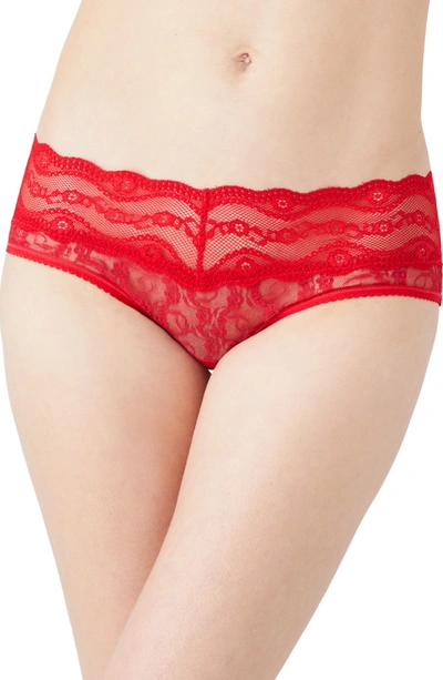 Shop B.tempt'd By Wacoal 'lace Kiss' Hipster Briefs In Crimson Red