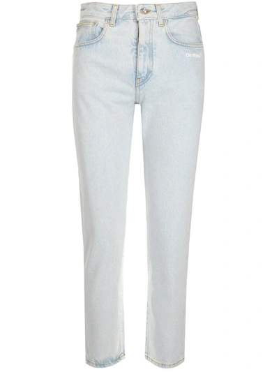 Shop Off-white Women's Light Blue Cotton Jeans