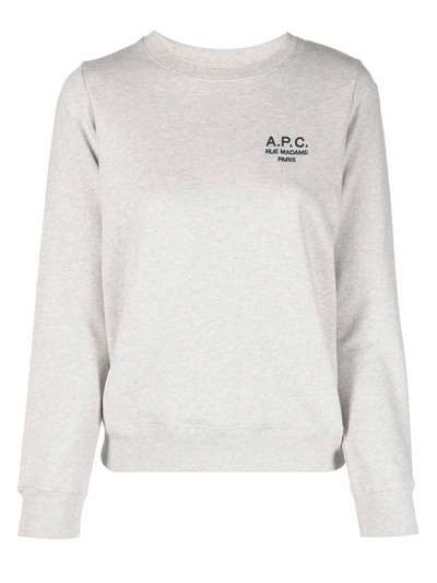 Shop Apc A.p.c. Women's Grey Cotton Sweatshirt