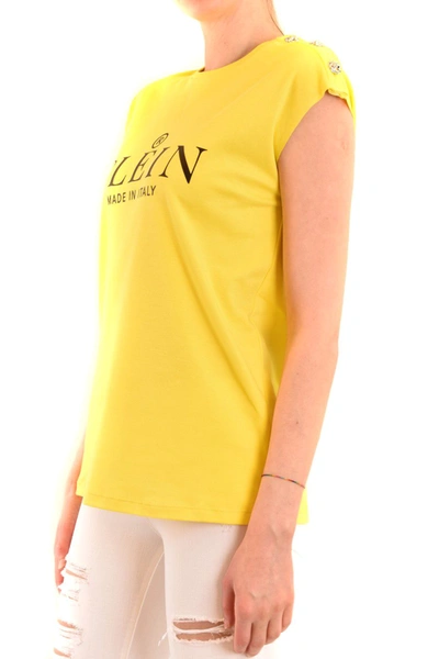 Shop Philipp Plein Women's Yellow Cotton T-shirt