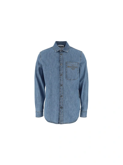 Moschino Men's Blue Cotton Shirt In Blue