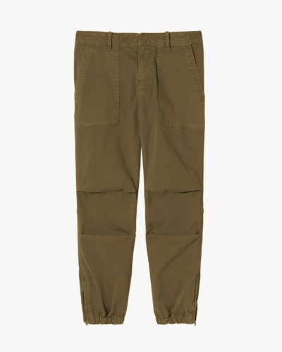 Shop Nili Lotan Cropped Military Pant In Uniform Green