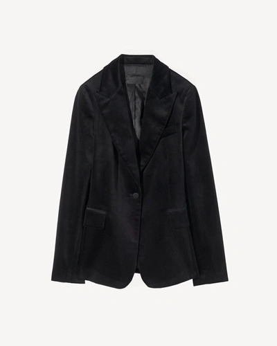Shop Nili Lotan Velvet Marshal Jacket In Black