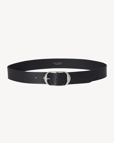 Nili Lotan Nili Belt In Black W/antique Silver Buckle