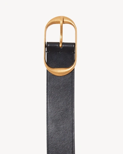 Nili Lotan Nili Belt In Black W/antique Brass Buckle