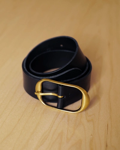Nili Lotan Nili Belt In Black W/antique Brass Buckle