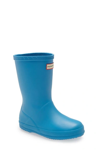 Shop Hunter Kids' First Classic Waterproof Rain Boot In Blue Bottle
