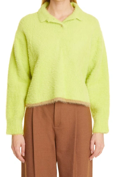 Shop Jacquemus Le Polo Neve Sweater In Yellow