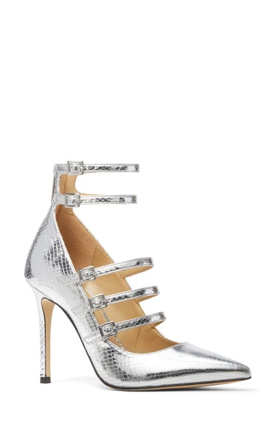 Shop Michael Michael Kors Becker Block Heel Platform Sandal In Silver