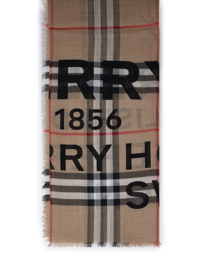 Shop Burberry Horseferry Print Checked Scarf In Multi