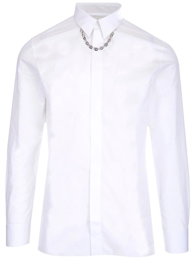 Shop Givenchy Chain Embellished Buttoned Shirt In White