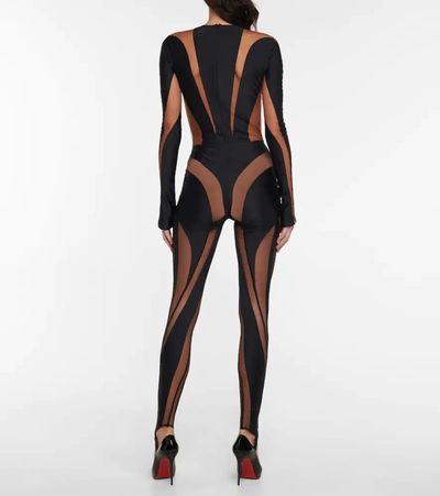 Mugler Illusion Shaping Bodysuit In Black Nude 02