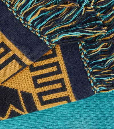 Alanui Icon Wool-blend Jacquard Blanket In Fancy Ligh