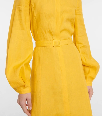 Shop Gabriela Hearst Massey Linen Maxi Dress In Jasper Yellow