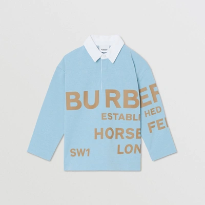 Shop Burberry Long-sleeve Horseferry Pr In Powdered Blue