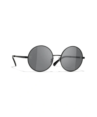 Pre-owned Round Sunglasses In Black