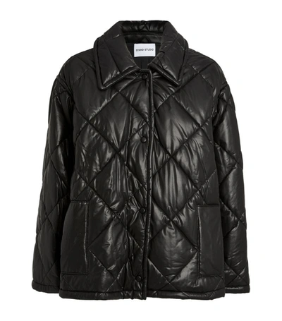 Shop Stand Studio Cropped Nikolina Quilted Jacket In Black