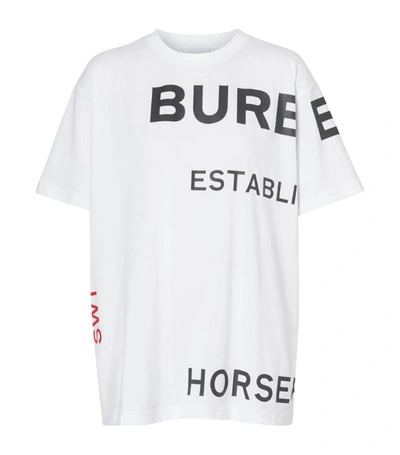 Shop Burberry Horseferry Print Oversized T-shirt In White