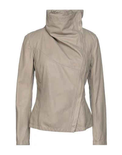 Shop Garrett Woman Jacket Dove Grey Size 12 Soft Leather