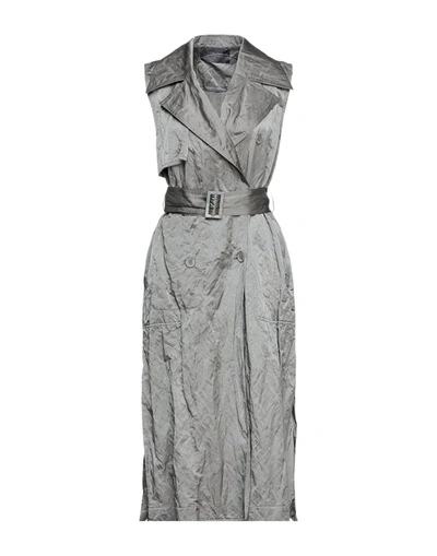 Shop Lorena Antoniazzi Woman Overcoat & Trench Coat Grey Size 8 Cotton, Polyamide, Metal
