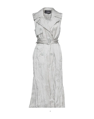 Shop Lorena Antoniazzi Woman Overcoat & Trench Coat Light Grey Size 8 Cotton, Polyamide, Metal
