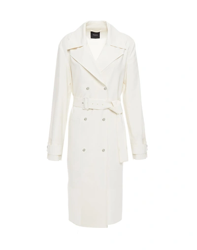 Shop Theory Overcoats In Ivory