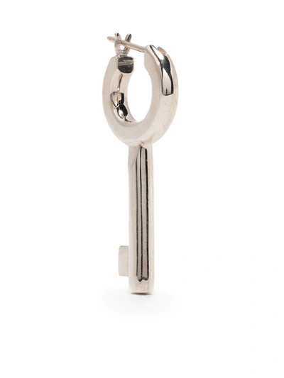 E.m. Sterling Silver Key Earring In Silver