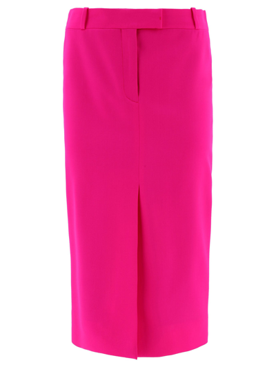 Shop Attico The  Slit Detailed Midi Skirt In Pink