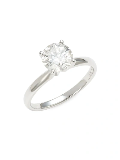 Shop Saks Fifth Avenue Women's 14k White Gold Diamond Solitaire Ring