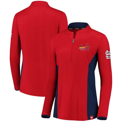 Shop Fanatics Branded Red St. Louis Cardinals Iconic Marble Clutch Blade Collar Half-zip Pullover Jacket