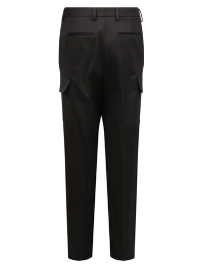 Shop Valentino Straight-leg Tailored Cargo Trousers In Black