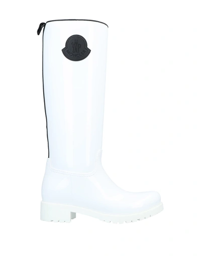 Shop Moncler Knee Boots In White